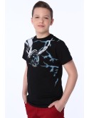 Boy\'s T-shirt with an application, black NDZ7733 - Online store - Boutique